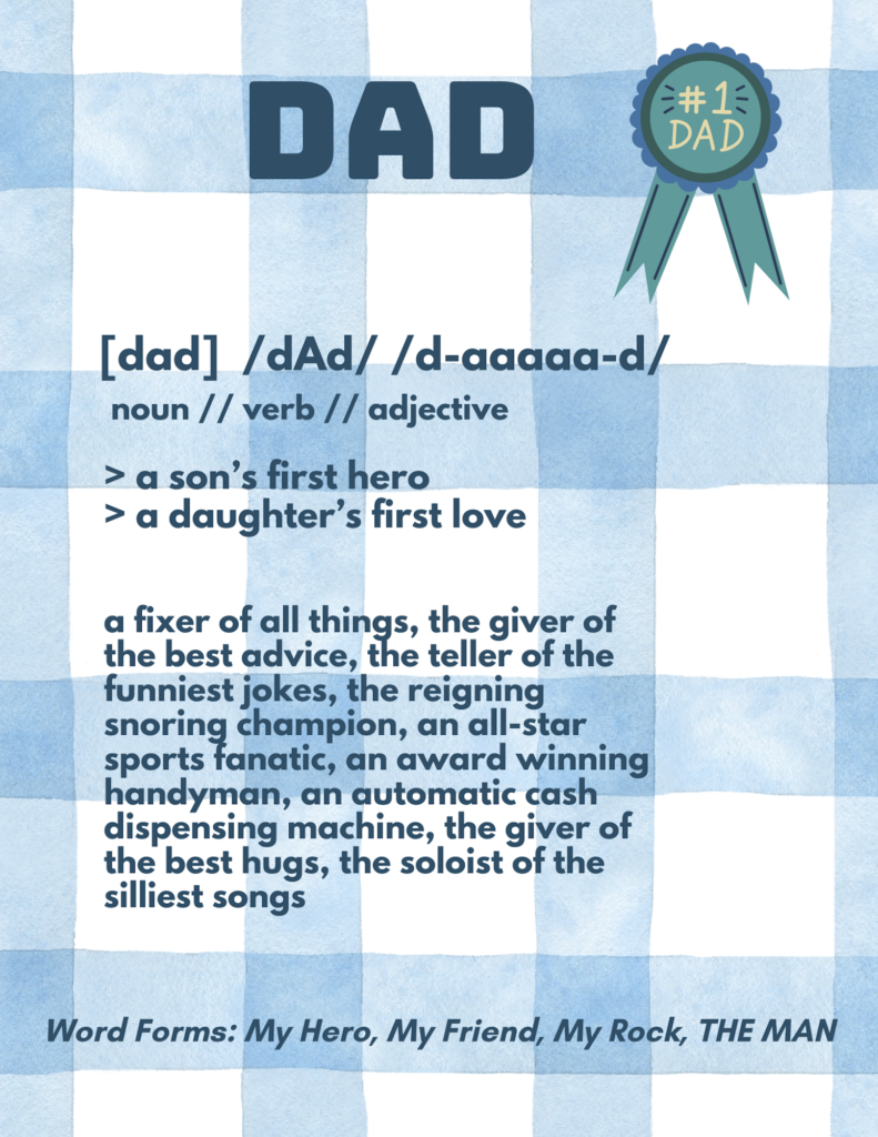 Free Personalized Father's Day Printables: Print at Home (Easy, Affordable & Heartfelt) - Dad definition