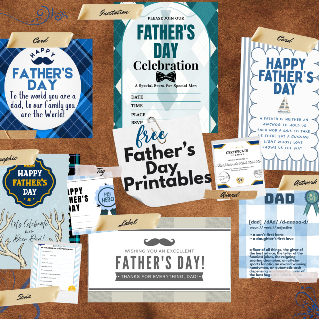 Free Personalized Father's Day Printables: Print at Home (Easy, Affordable & Heartfelt) Collage