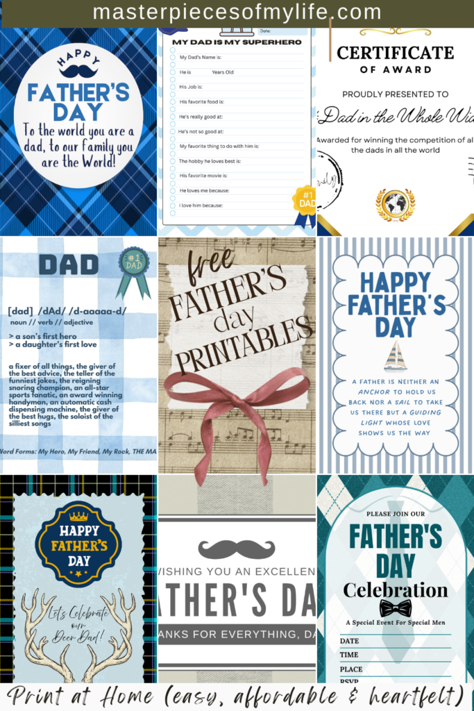 Free Personalized Father's Day Printables: Print at Home (Easy, Affordable & Heartfelt) - Pinterest