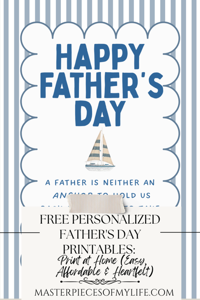 Free Personalized Father's Day Printables: Print at Home (Easy, Affordable & Heartfelt) - Pinterest