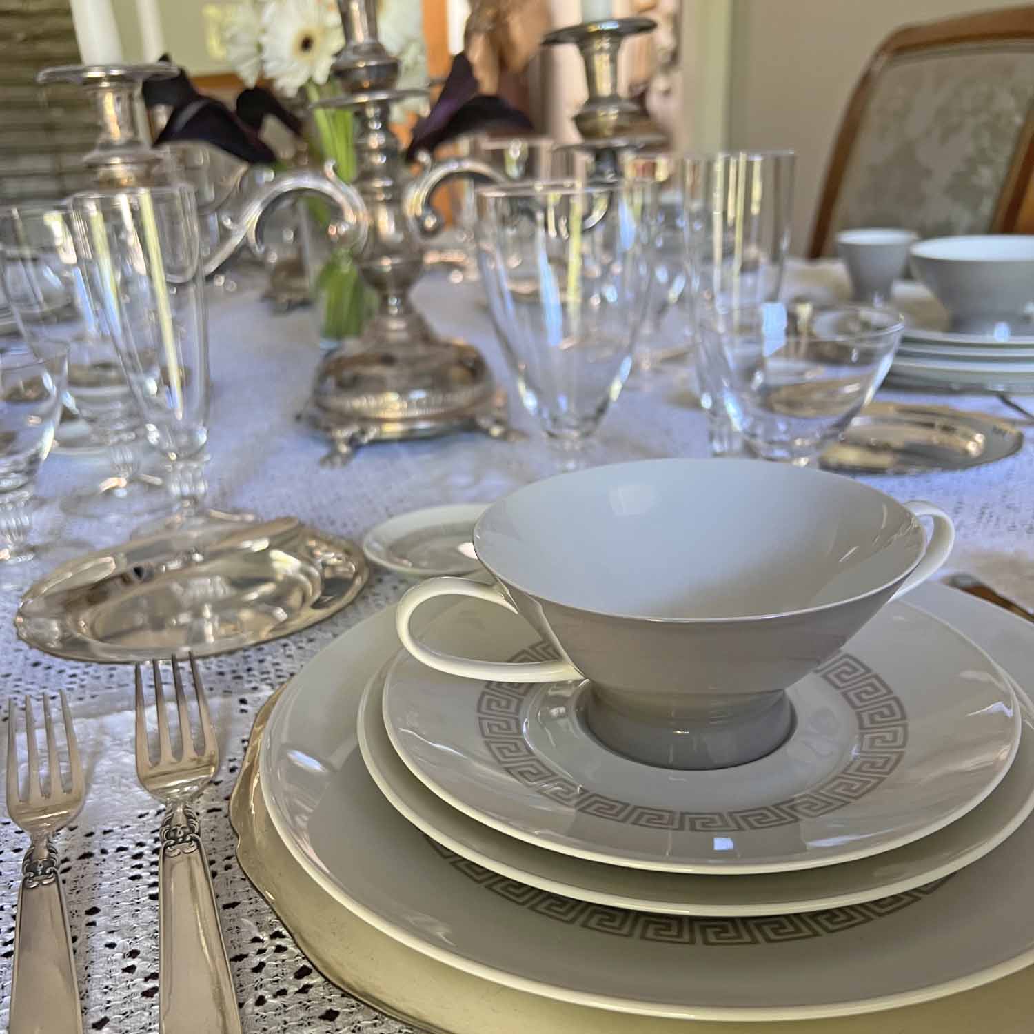 How to Set a Classic Legacy Honored Dining Table Opening shot place setting open table