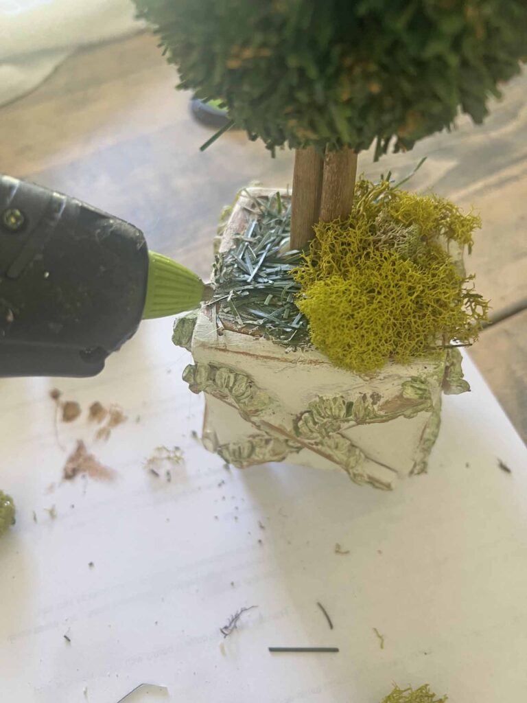 Thrift flip: How to make a thrifted find yours - Topiary Glow-up Add Moss