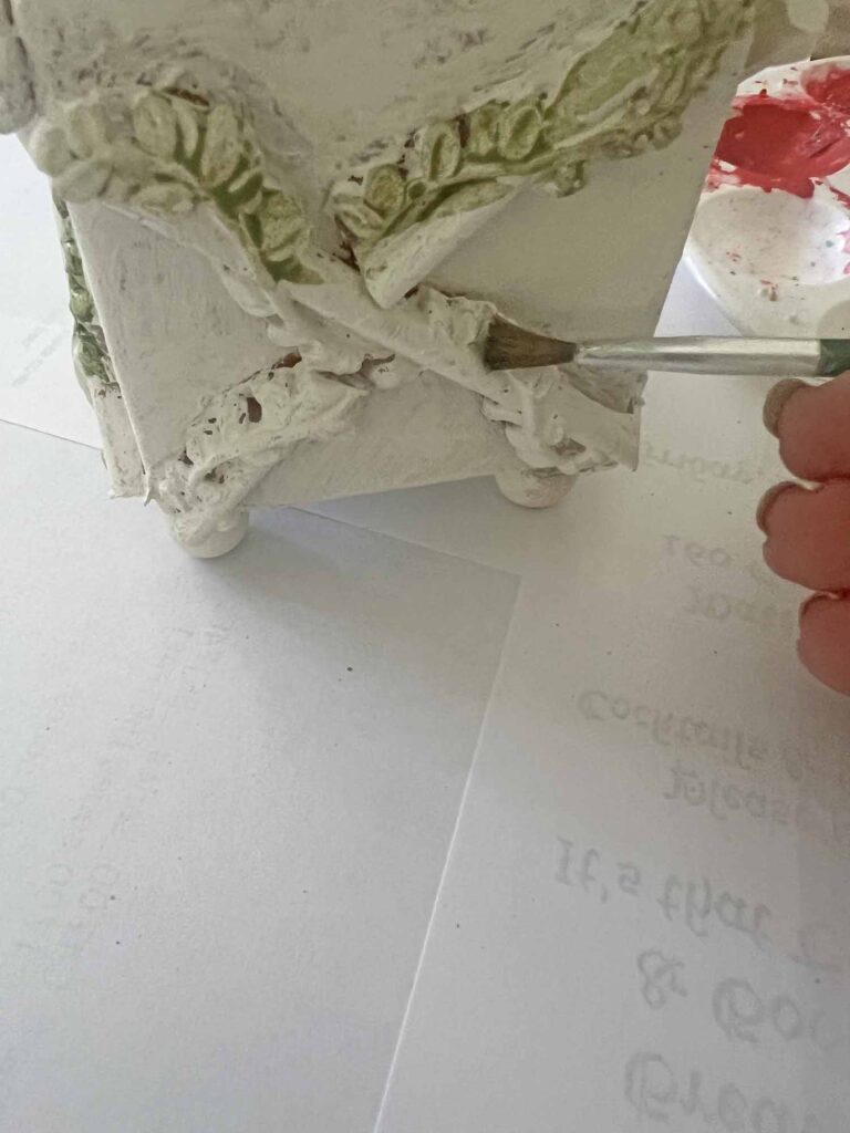 Thrift flip: How to make a thrifted find yours - Painting green trellis