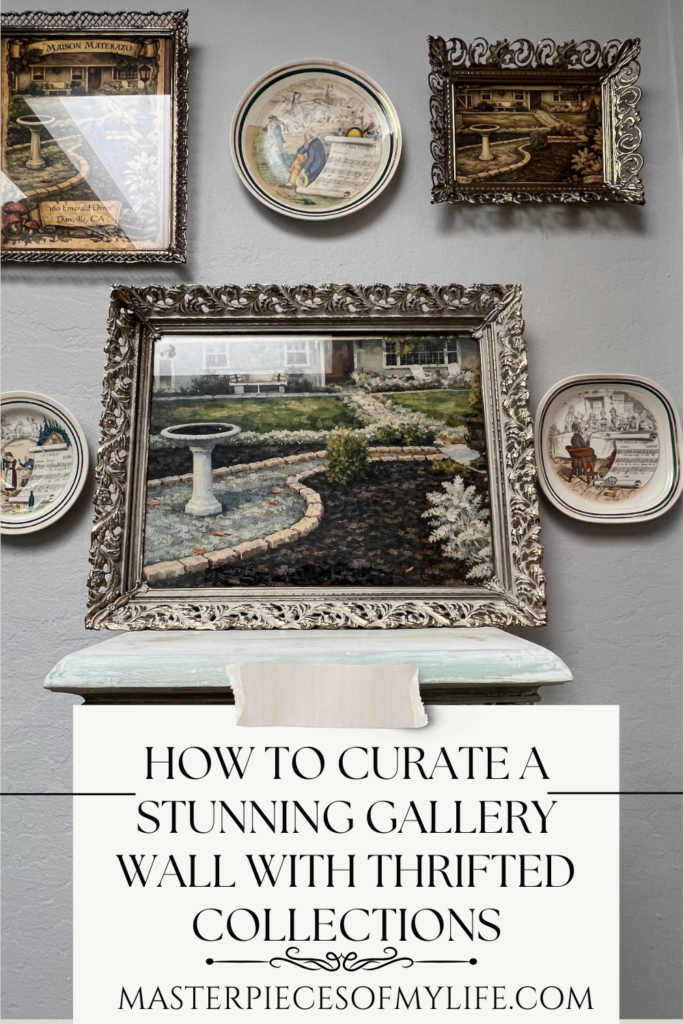 how to curate a gallery wall with thrifted collections Pinterest