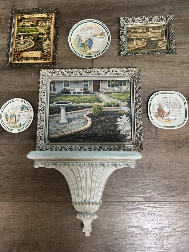 how to curate a gallery wall with thrifted collections layout option 2