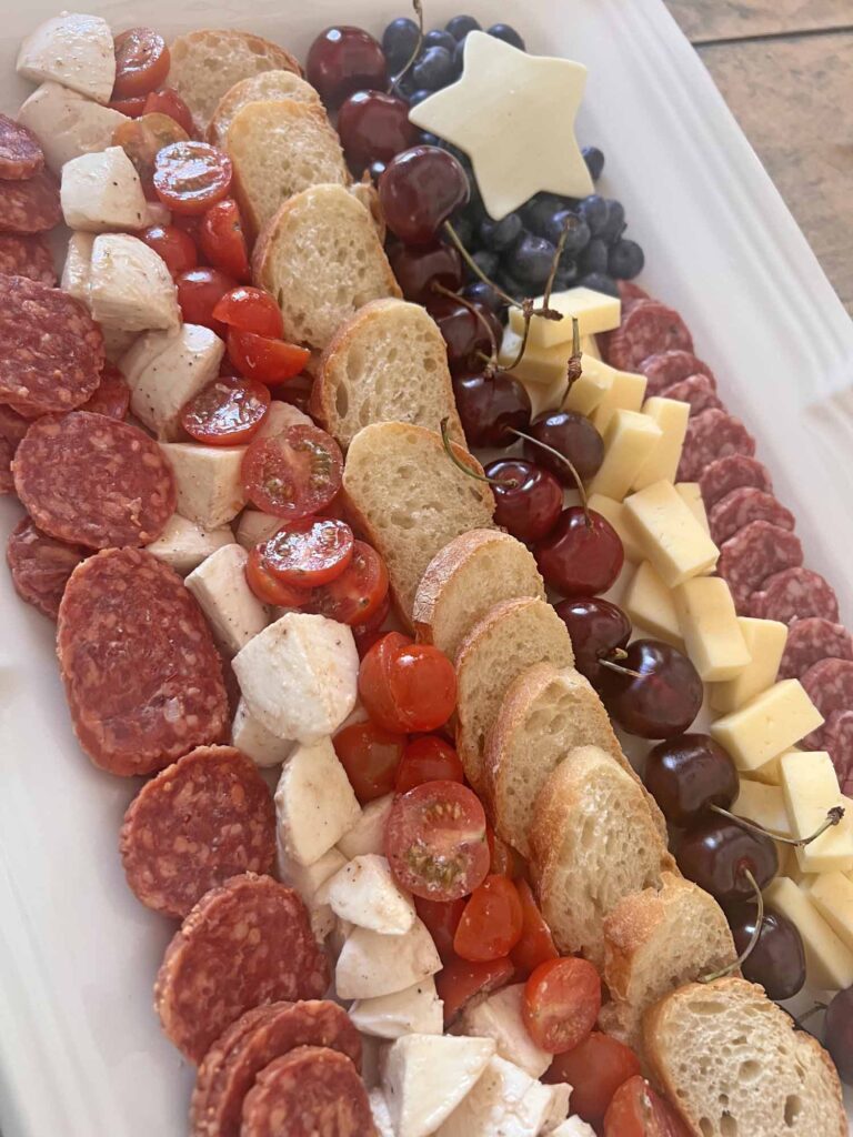 American flag charcuterie board recipe feature image