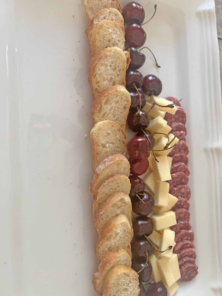 American flag charcuterie board recipe adding stripes to platter