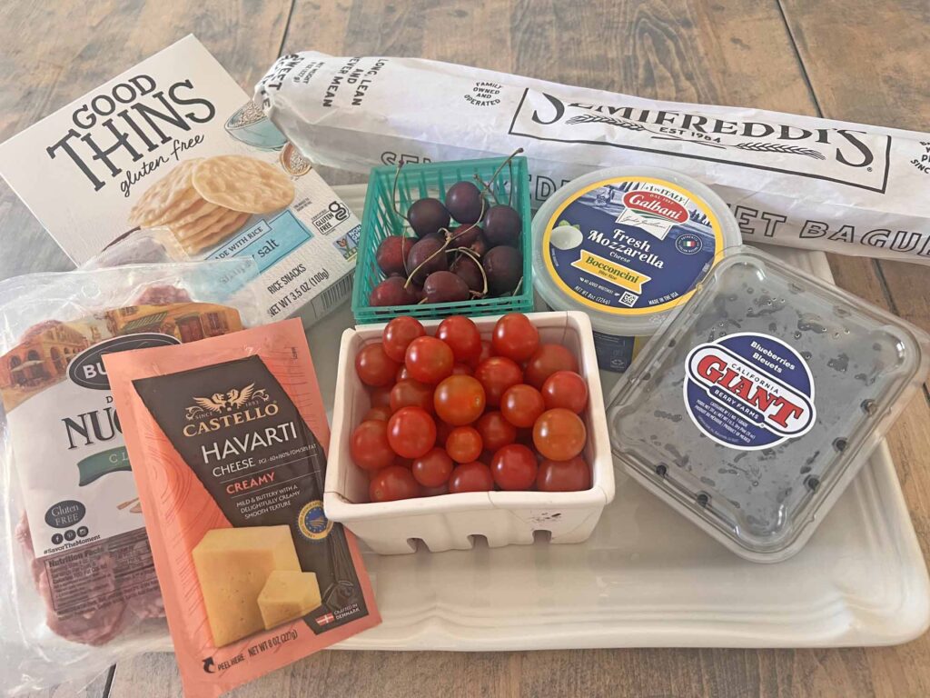 American flag charcuterie board recipe ingredients prep