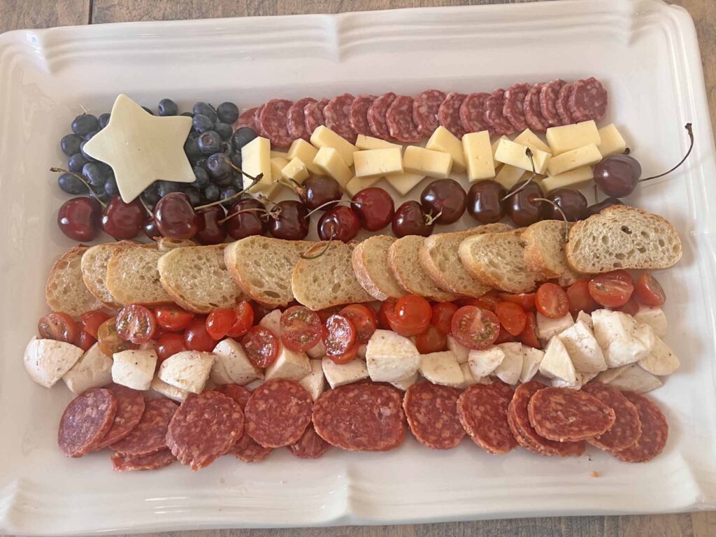 American flag charcuterie board recipe horizontal platter