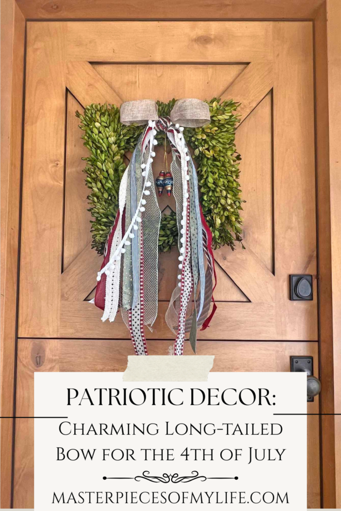 Patriotic decor: Charming, long-tailed bow for the 4th of July Pinterest