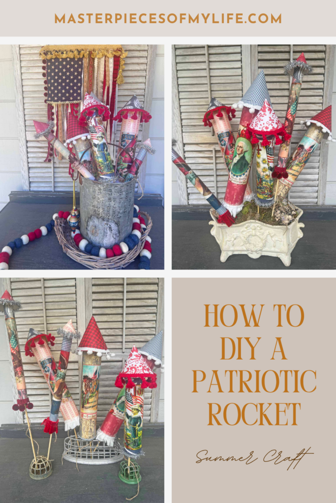 summer craft: how to DIY a patriotic rocket Pinterest
