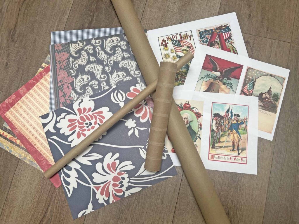 summer craft: how to DIY a patriotic rocket paper supplies