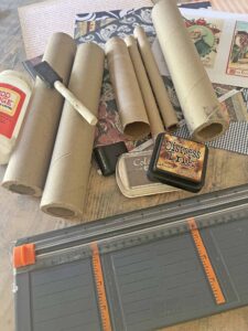 summer craft: how to DIY a patriotic rocket paper process supplies
