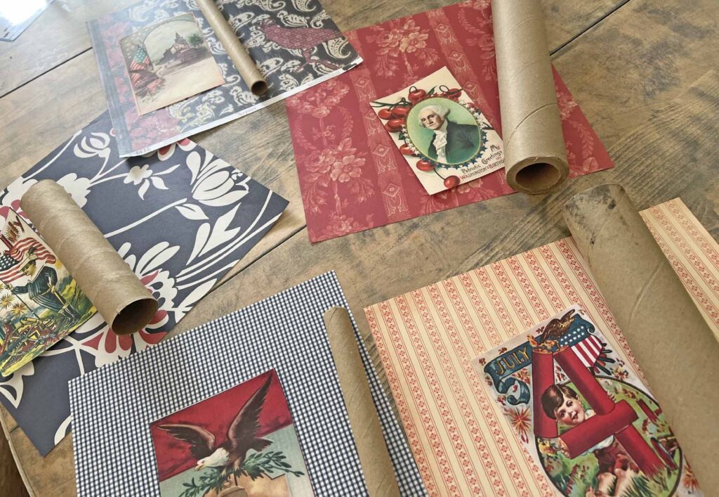 summer craft: how to DIY a patriotic rocket patterned papers and printables options