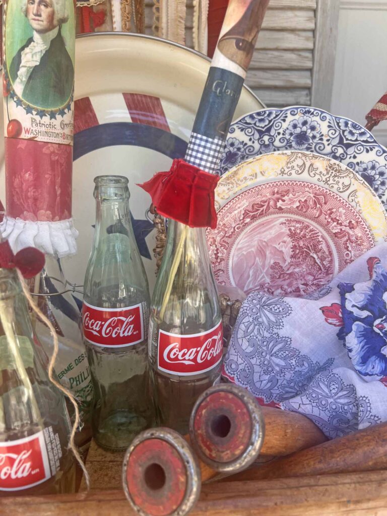 Thrift Chic Decor: Budget friendly way to decorate for the 4th of July staged styling close-up