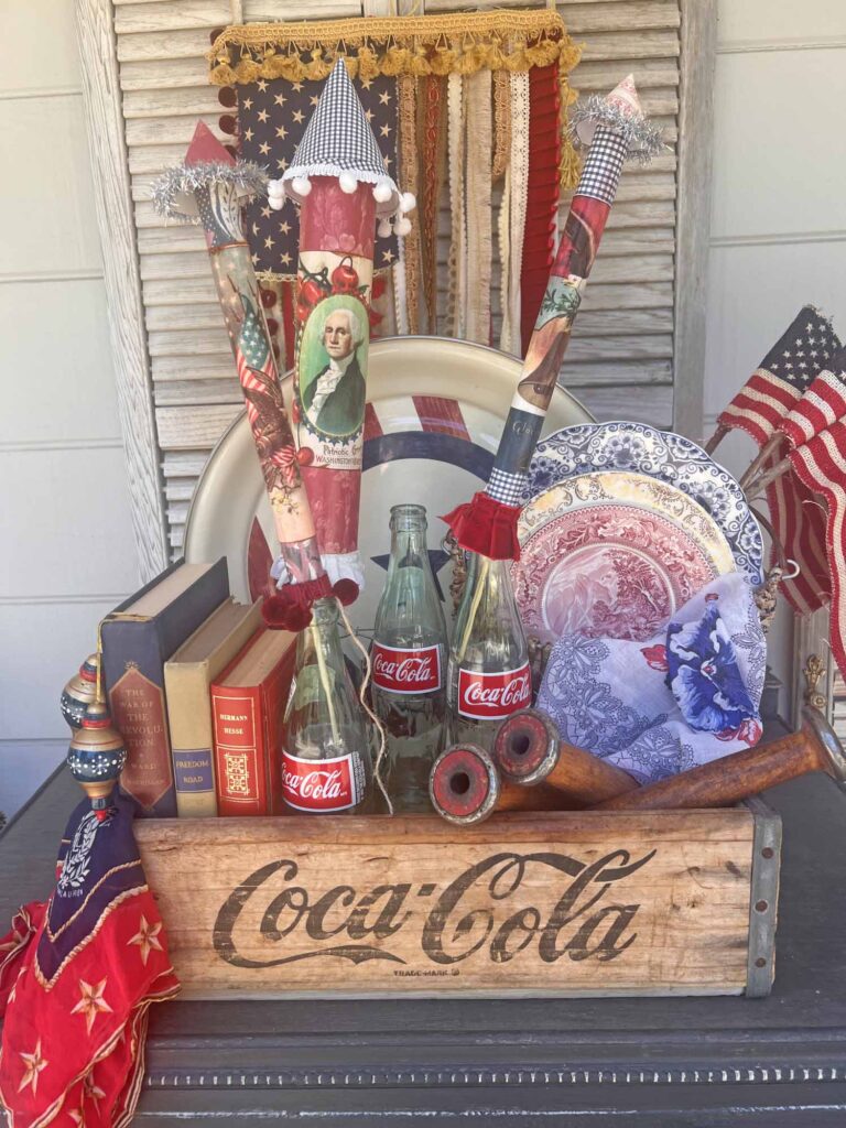 Thrift Chic Decor: Budget friendly way to decorate for the 4th of July staged styling full crate