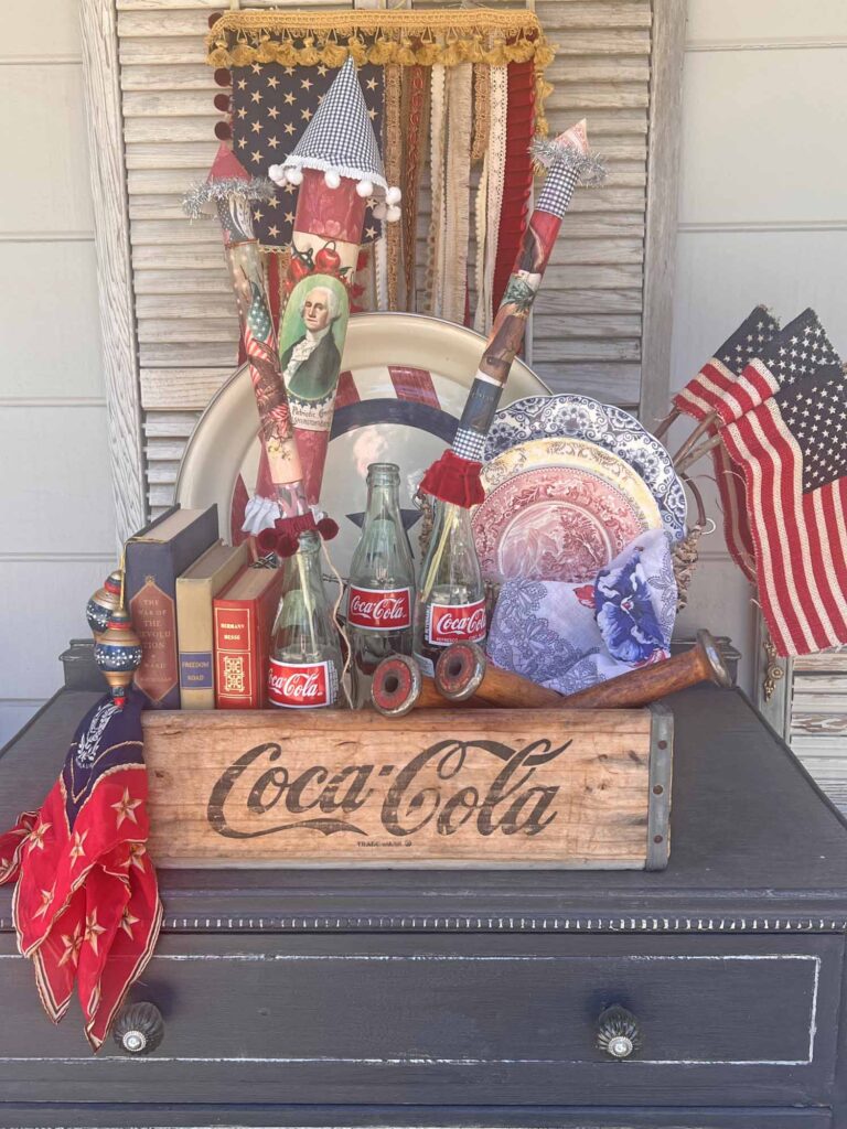 Thrift Chic Decor: Budget friendly way to decorate for the 4th of July staged styling full length