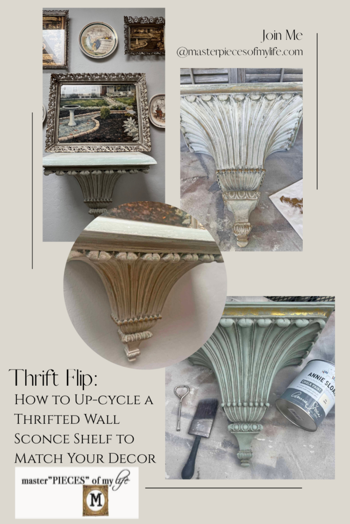 Thrift Flip: How to Up-cycle a thrifted wall sconce shelf to match your decor Pinterest