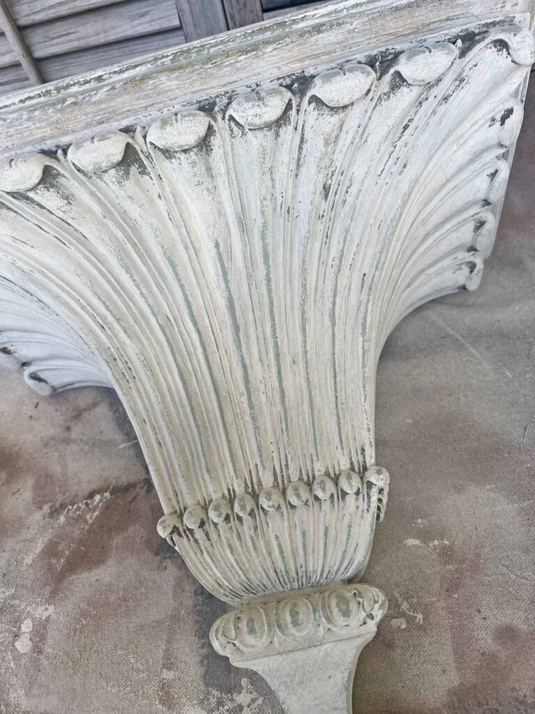 Thrift Flip: How to Up-cycle a thrifted wall sconce shelf to match your decor chalk paint