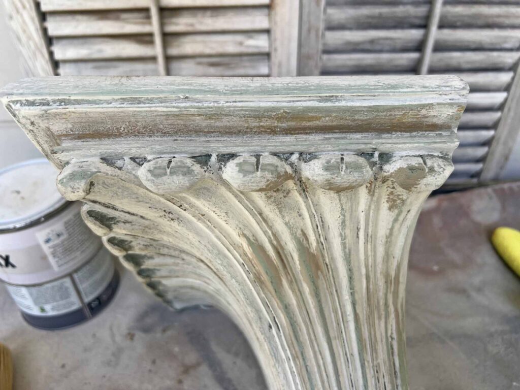 Thrift Flip: How to Up-cycle a thrifted wall sconce shelf to match your decor gilding