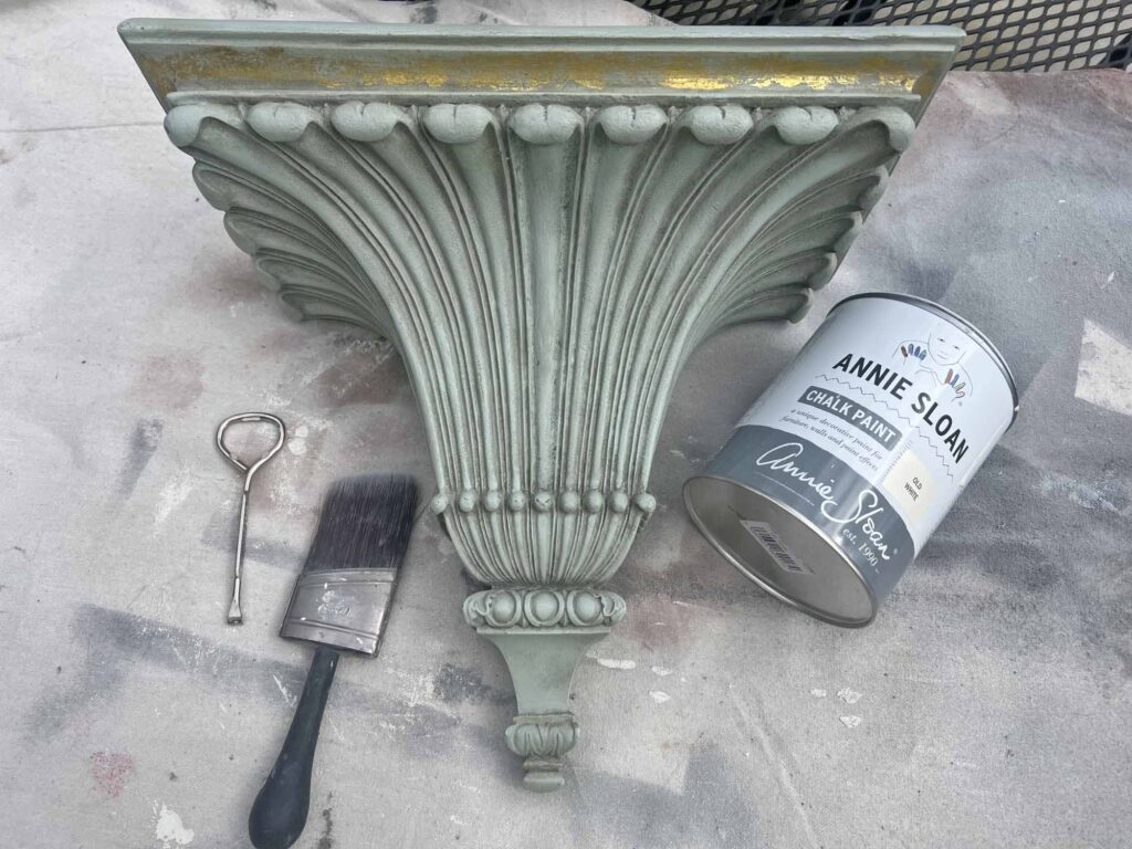 Thrift Flip: How to Up-cycle a thrifted wall sconce shelf to match your decor supplies