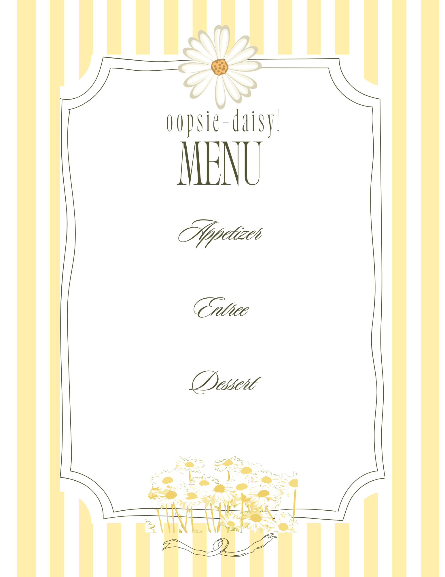 Daisy Blank Menu