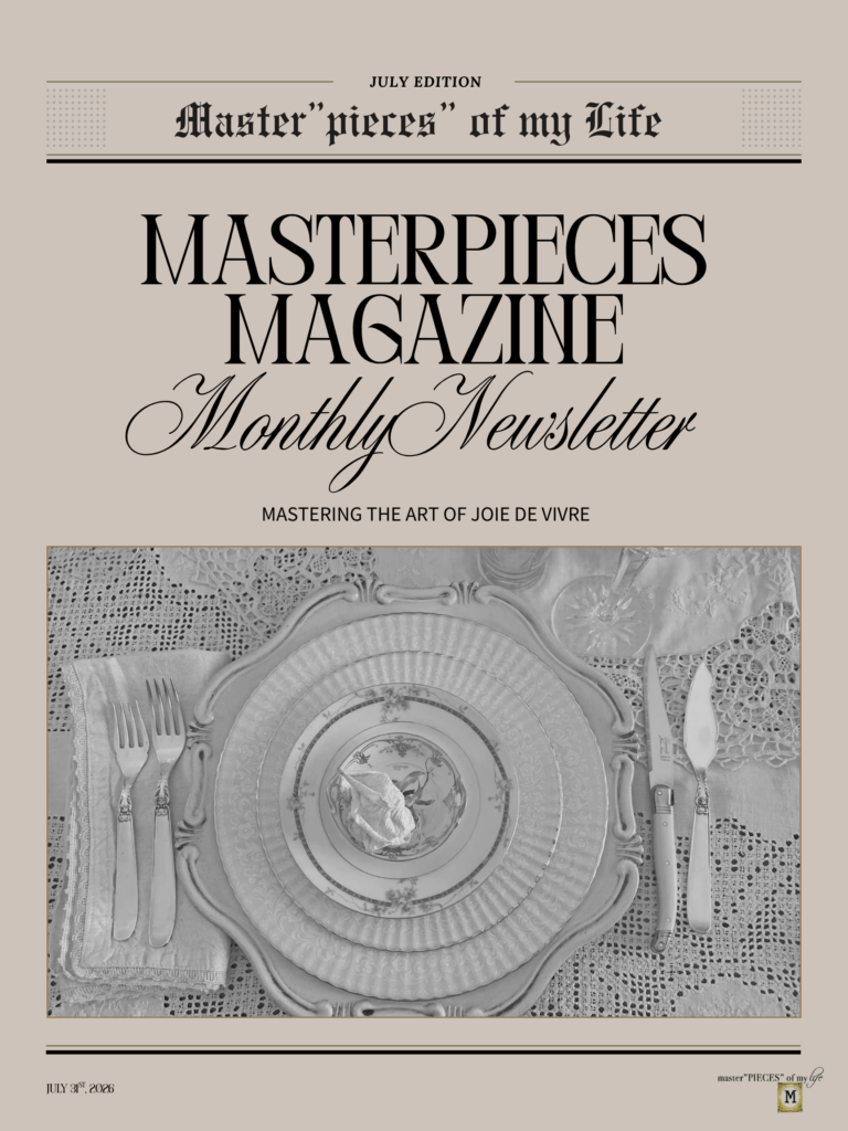 Masterpieces Magazine newsletter #07 July 2026 Pinterest Graphic