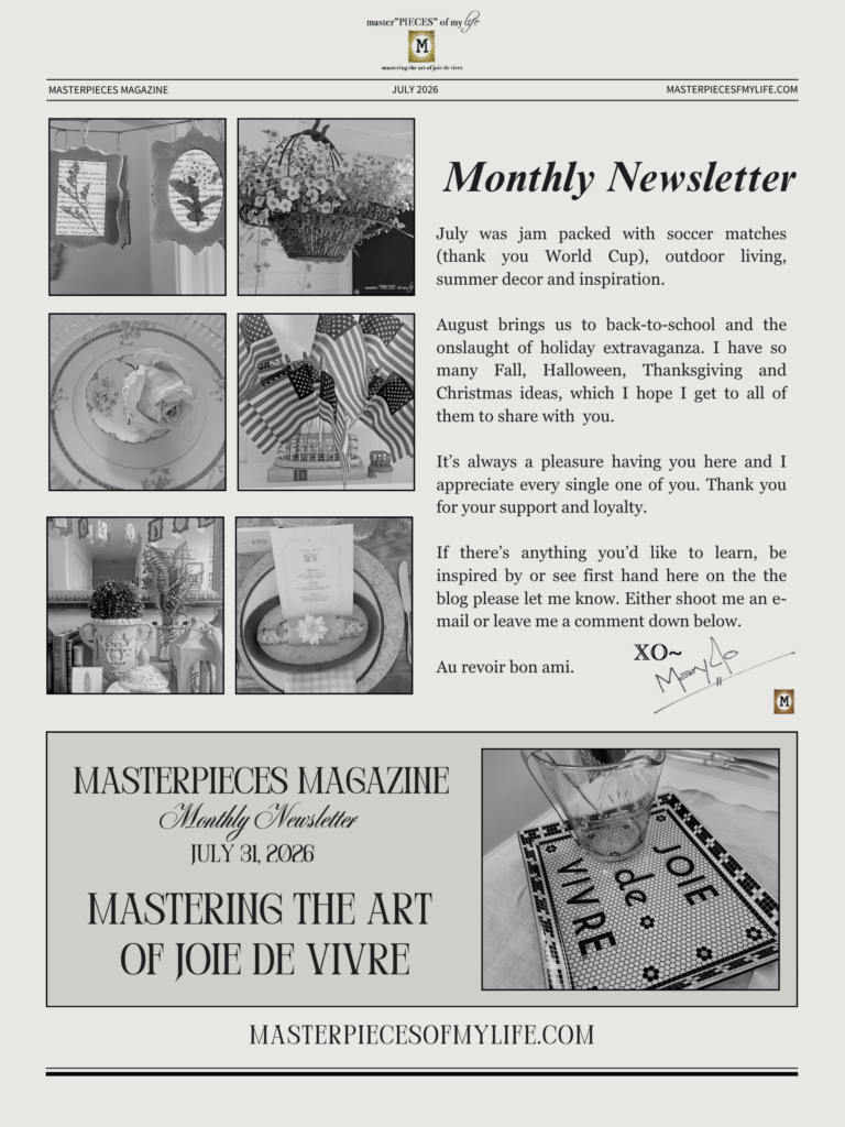 Masterpieces Magazine newsletter #07 July 2026 Pinterest Graphic