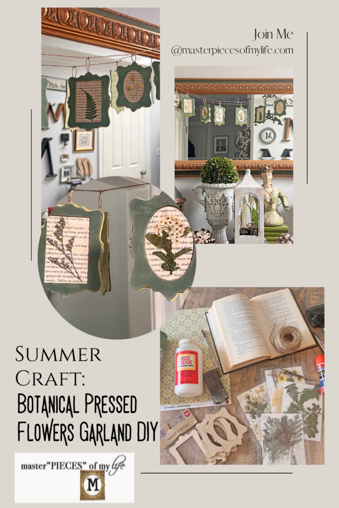 Summer craft: Botanical pressed flower garland DIY Pinterest