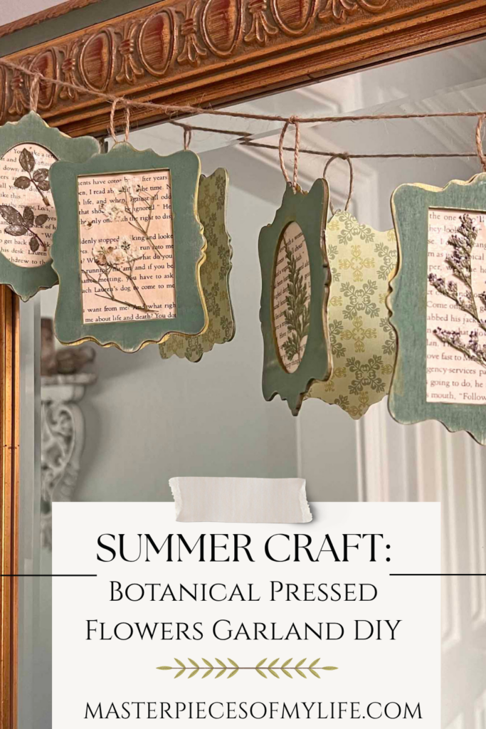 Summer craft: Botanical pressed flower garland DIY Pinterest