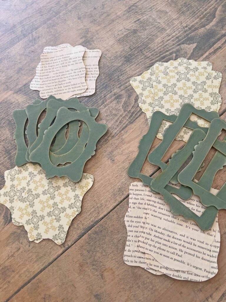Summer craft: Botanical pressed flower garland DIY frames book pages card stock cut-outs