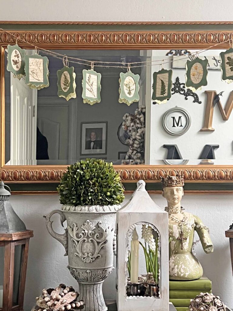 Summer craft: Botanical pressed flower garland DIY full vignette