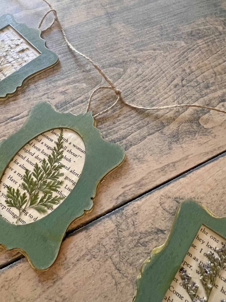 Summer craft: Botanical pressed flower garland DIY hanging twine knots