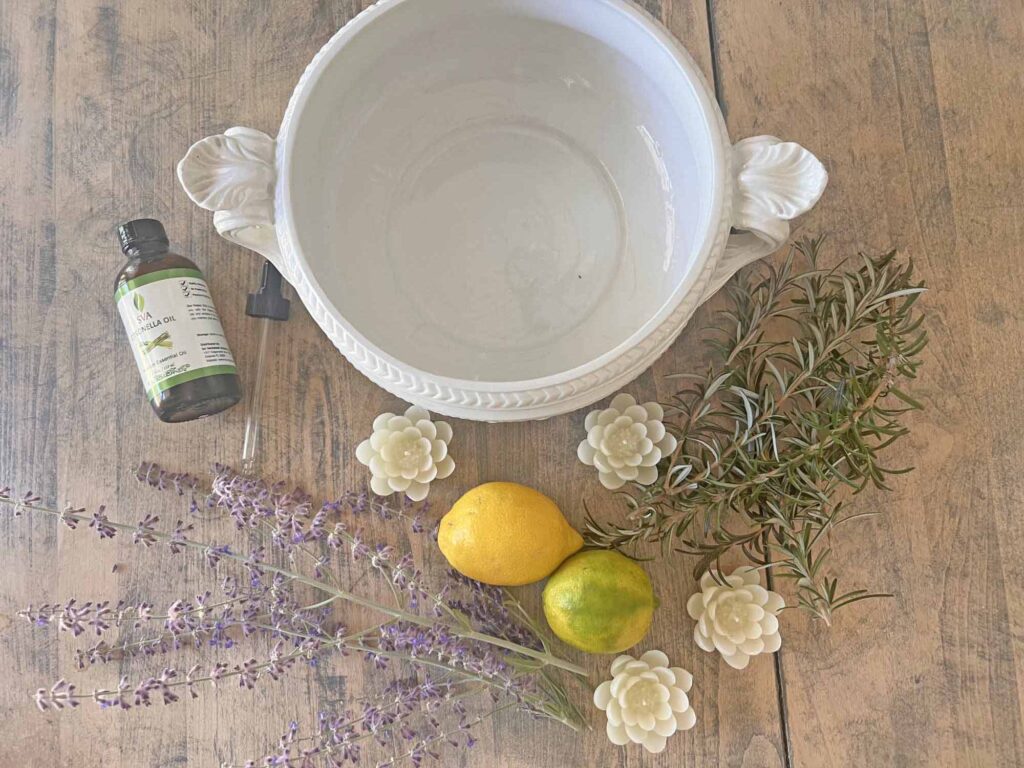 how to create a pretty pest repellent bowl supplies