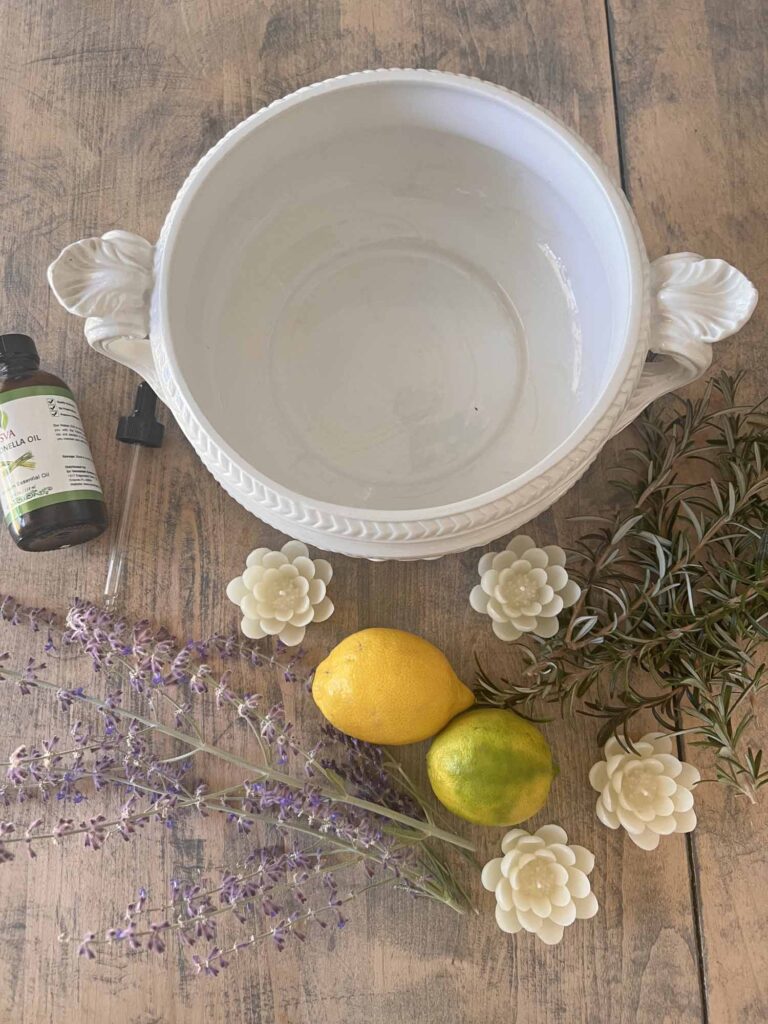 how to create a pretty pest repellent bowl supplies