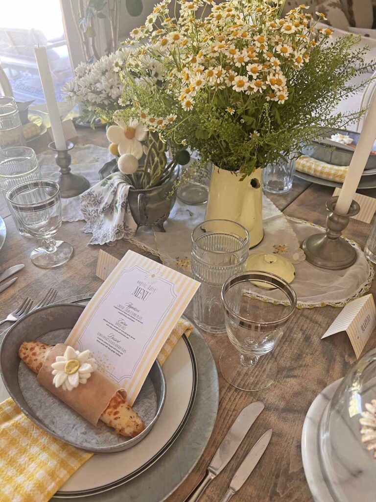 Oopsie daisy inspired tablescape