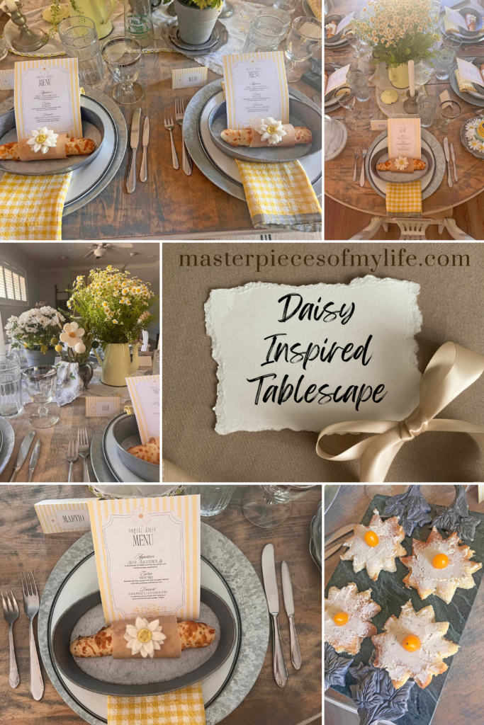Oopsie daisy inspired tablescape Pinterest