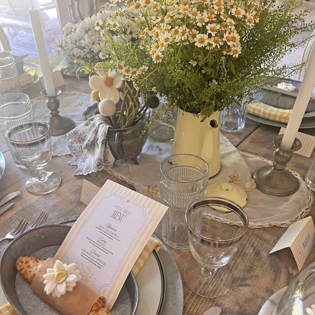 Oopsie daisy inspired tablescape