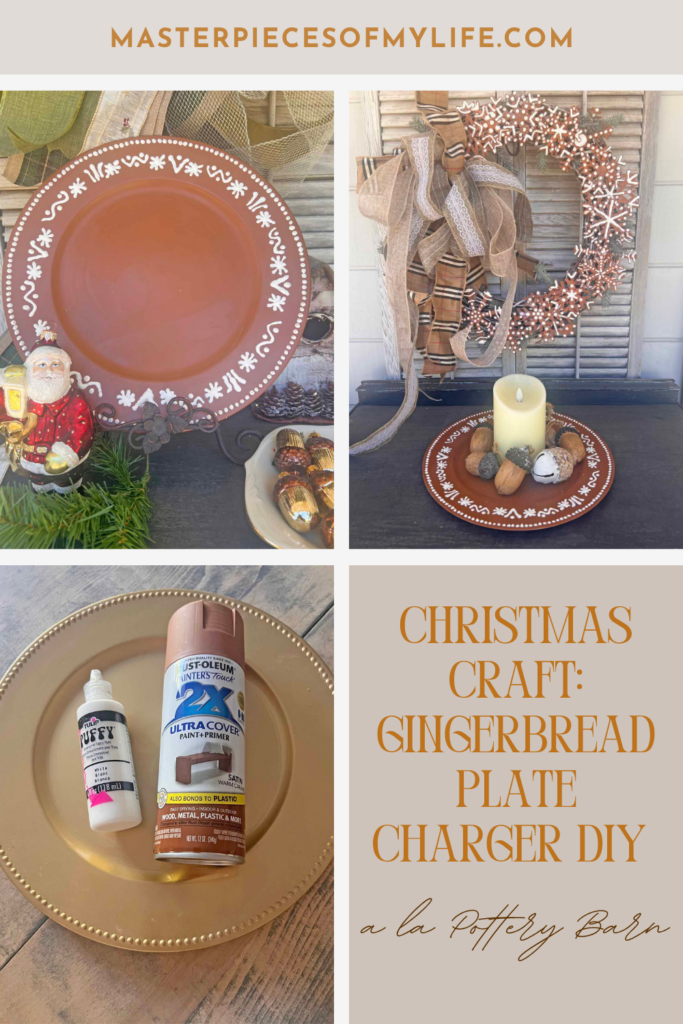 Christmas Craft: Gingerbread plate charger DIY {a la Pottery Barn} Pinterest