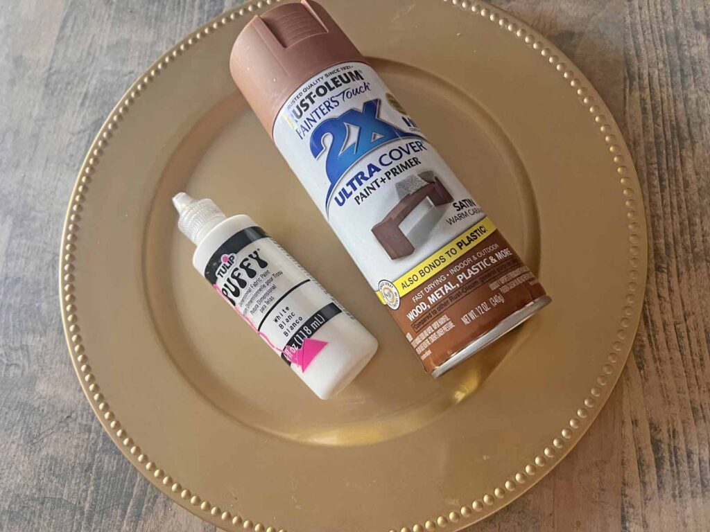 Christmas Craft: Gingerbread plate charger DIY {a la Pottery Barn} supplies