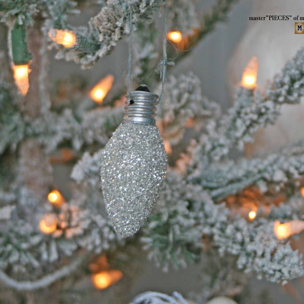 German glass glitter old fashioned Christmas light bulb DIY