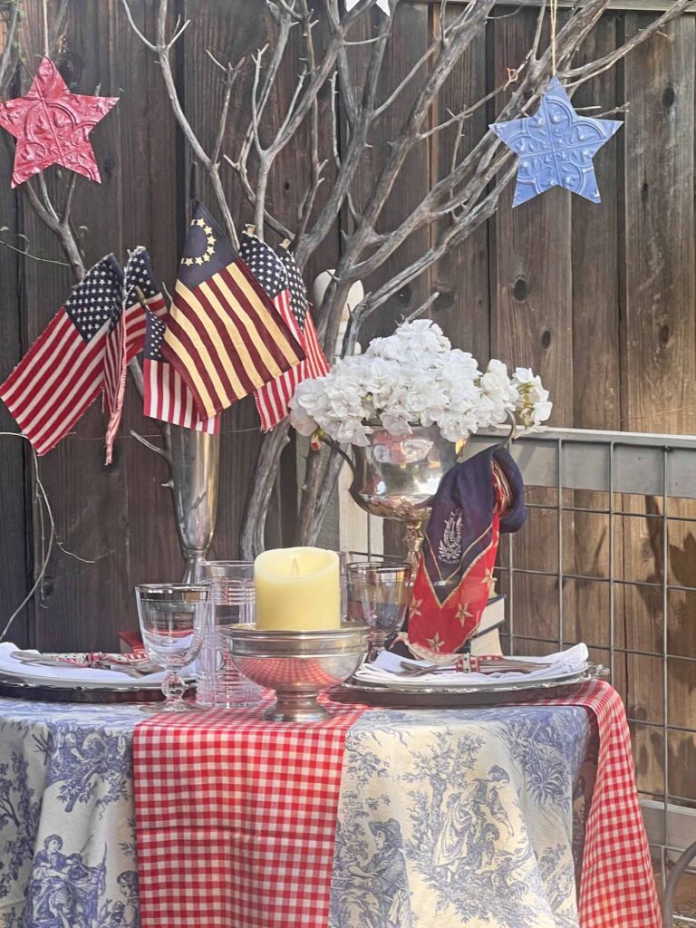 when Ralph Lauren meets French country on a Patriotic garden table