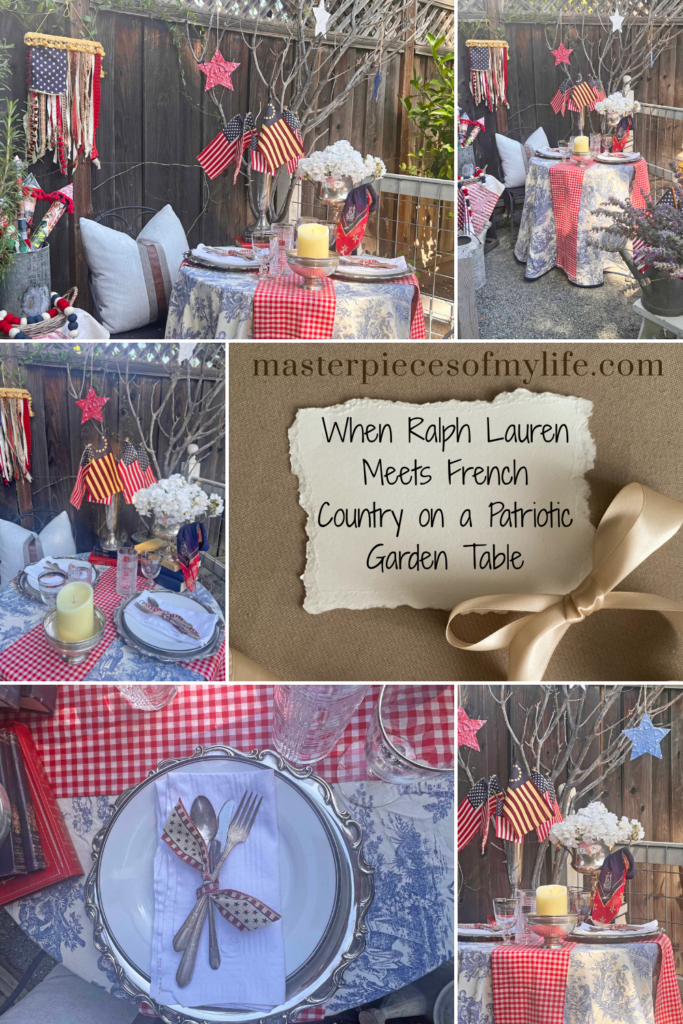 when Ralph Lauren meets French country on a Patriotic garden table Pinterest