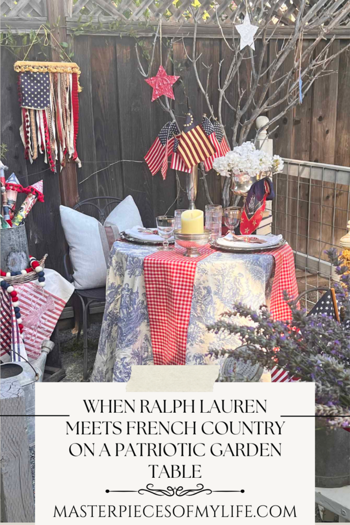 when Ralph Lauren meets French country on a Patriotic garden table Pinterest