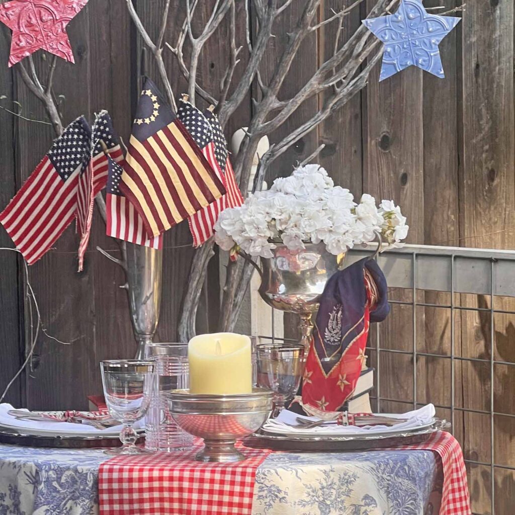 when Ralph Lauren meets French country on a Patriotic garden table