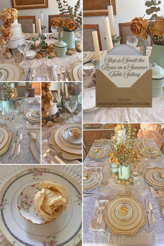 Stop & smell the roses summer tablescape Pinterest