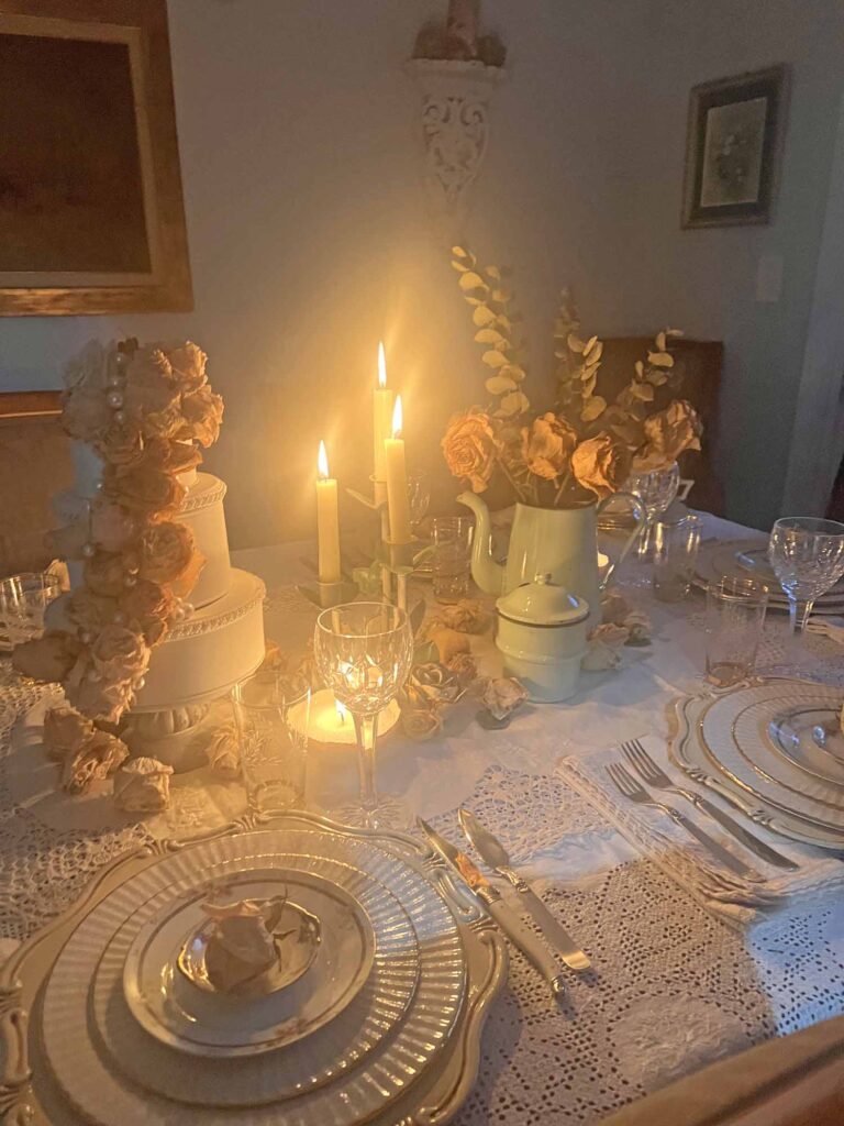 Stop & smell the roses summer tablescape candlelight