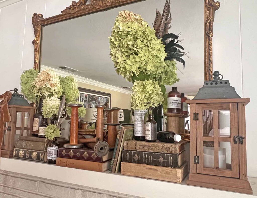 Fall Mantel Decor: Embracing the Essence of Fall Slowly- full mantel angled