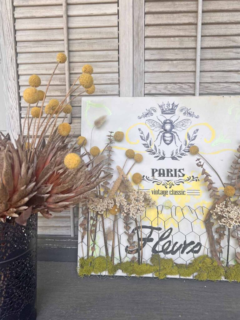 Floral garden metal sign glow-up styled full length