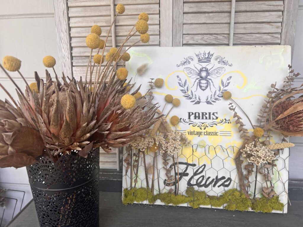 Floral garden metal sign glow-up styled